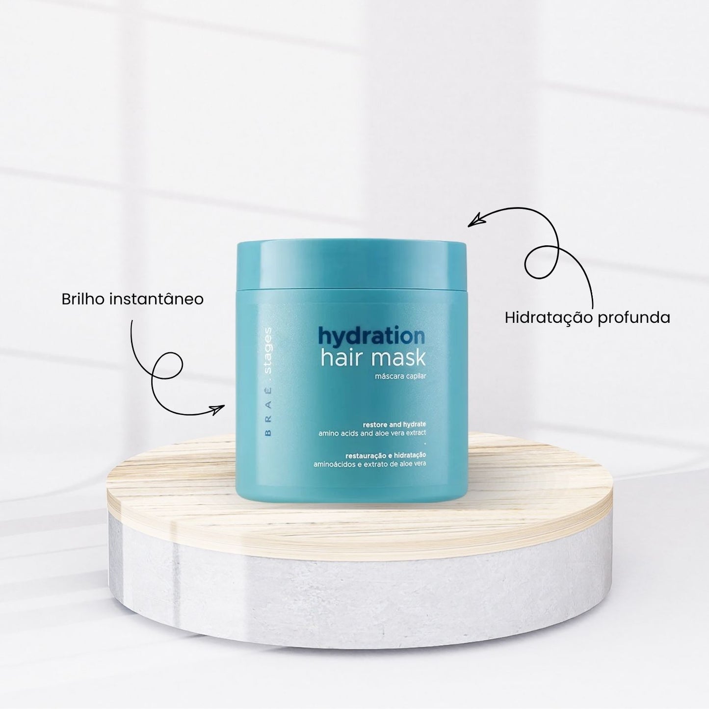 Máscara Braé Stages Hydration Máscara de Hidratação Intensiva Cabelos Danificados 500 g