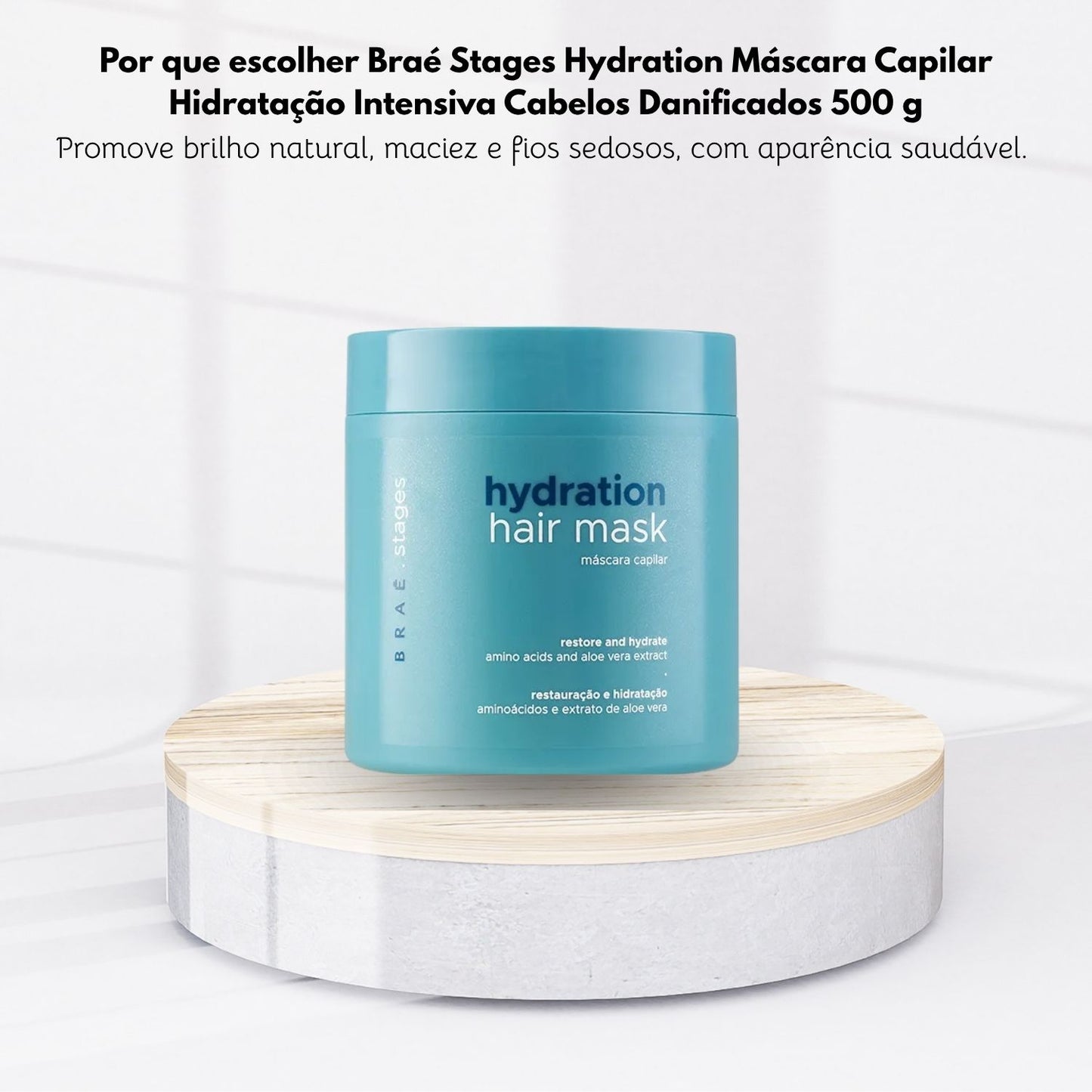 Máscara Braé Stages Hydration Máscara de Hidratação Intensiva Cabelos Danificados 500 g
