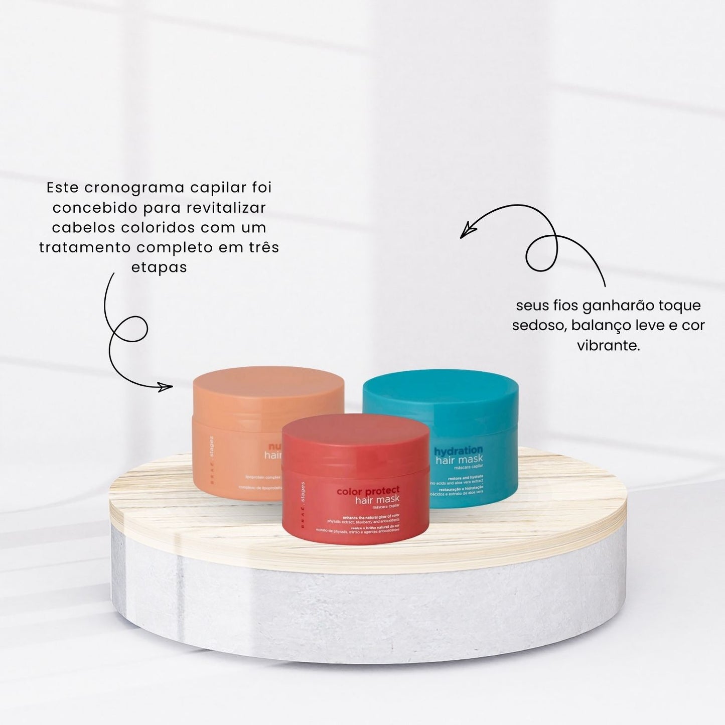 Kit Braé Cronograma Capilar Color Máscaras 200 g
