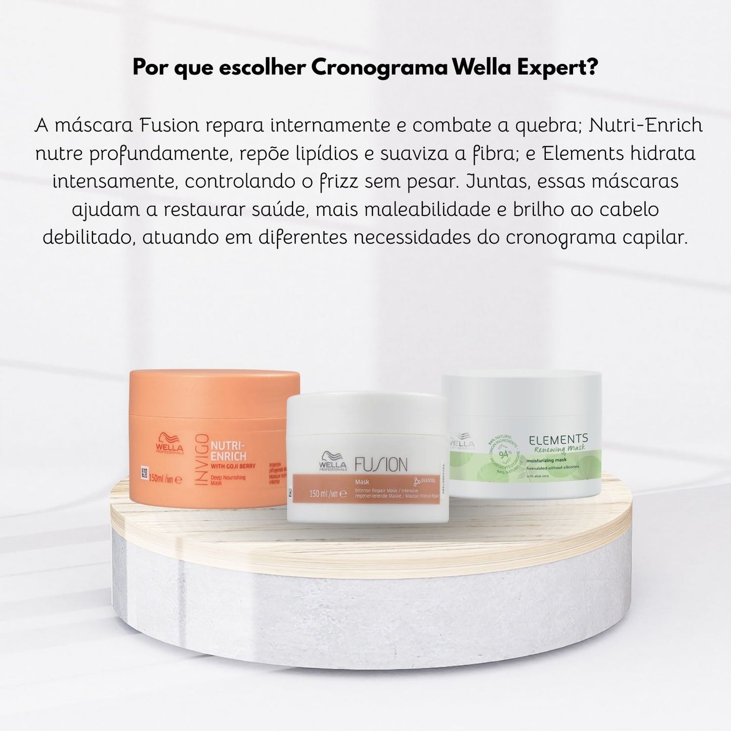 Kit Wella Cronograma Capilar Nutri-Enrich Fusion Elements Máscaras 3 x 150 ml