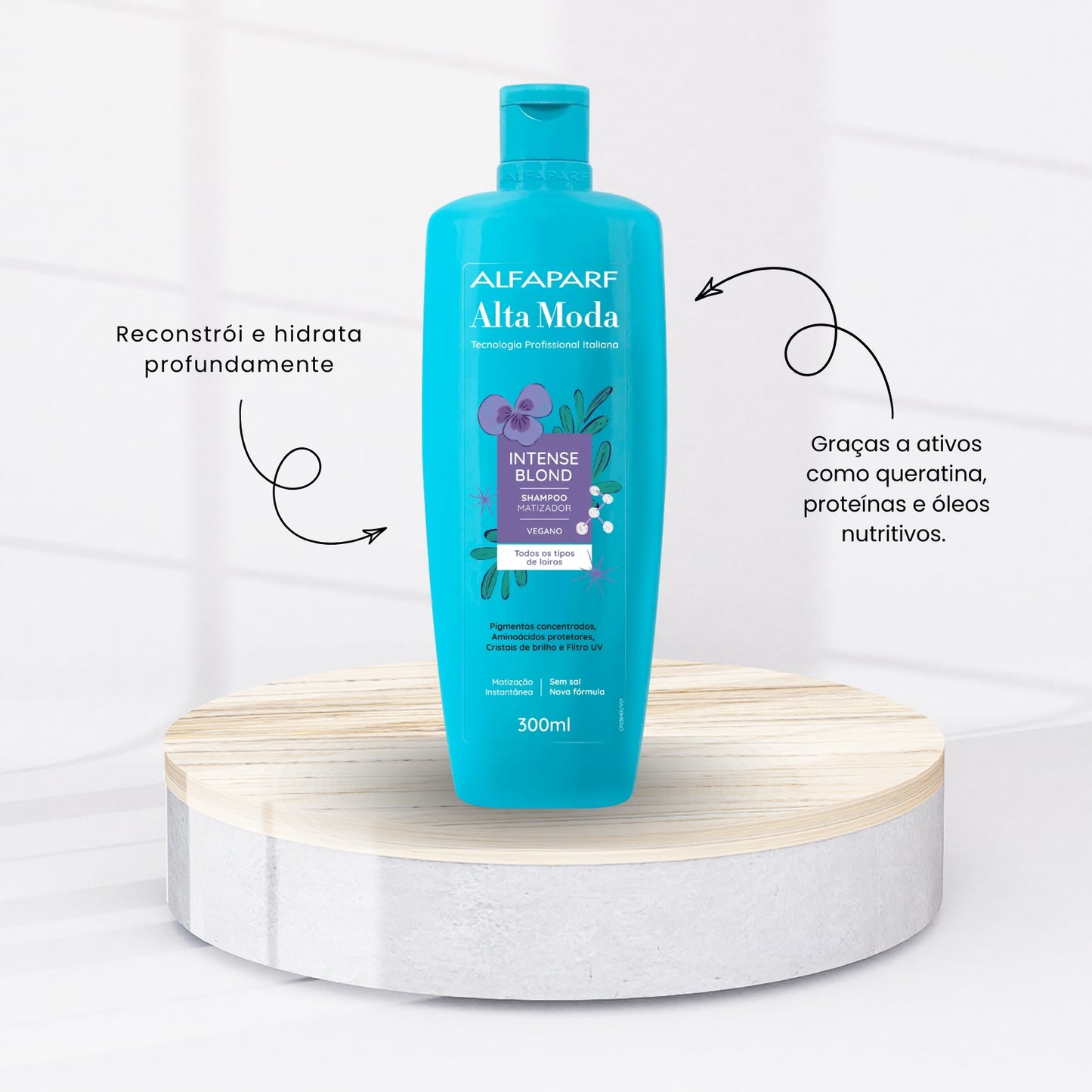 Kit Alfaparf Alta Moda Intense Blond Shampoo e Máscara Matizadora Neutraliza Amarelado 300 ml