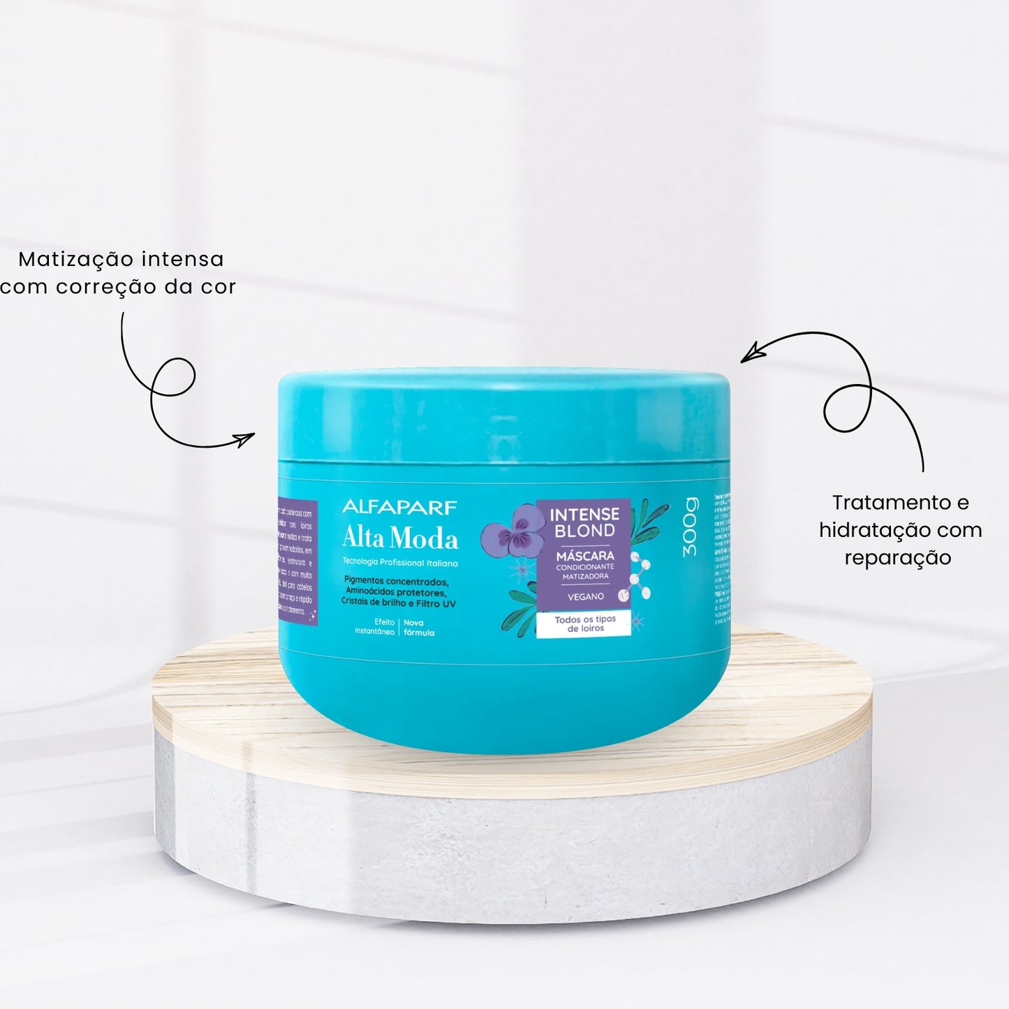 Kit Alfaparf Alta Moda Intense Blond Shampoo e Máscara Matizadora Neutraliza Amarelado 300 ml