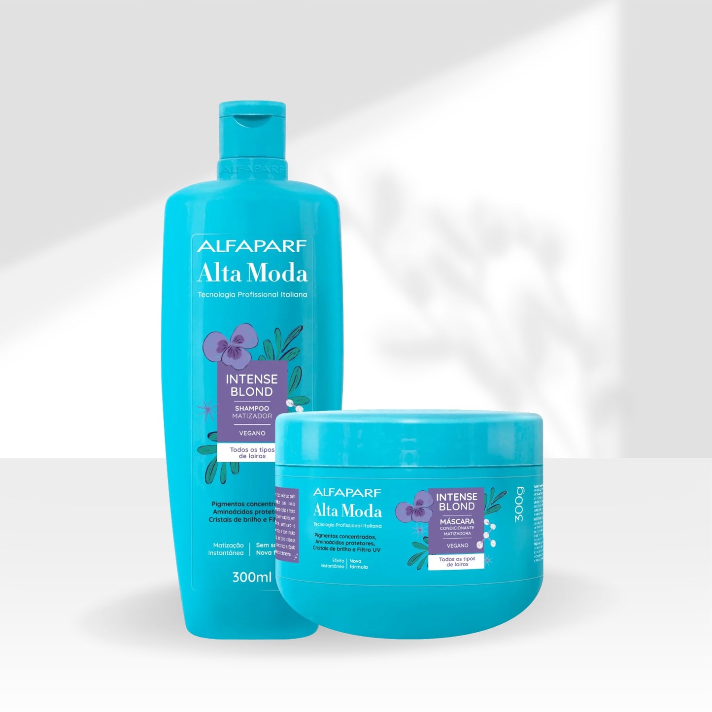Kit Alfaparf Alta Moda Intense Blond Shampoo e Máscara Matizadora Neutraliza Amarelado 300 ml