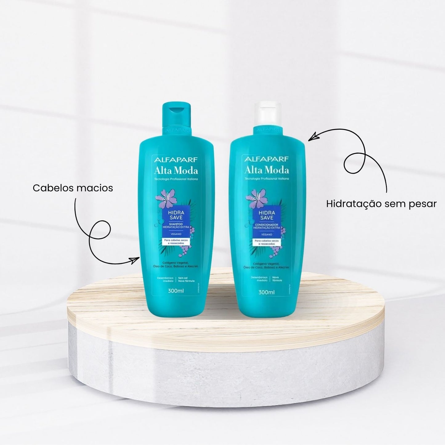 Kit Alfaparf Alta Moda Hidra Save Shampoo e Condicionador Hidratação Nutrição 300 ml