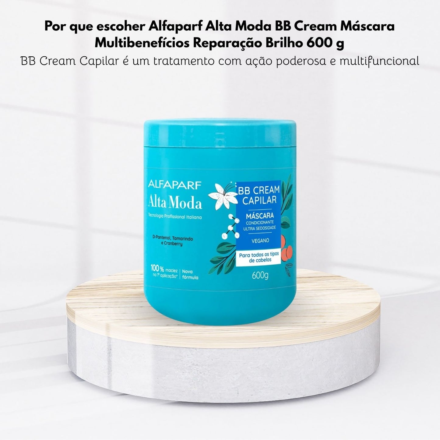 Máscara Alfaparf Alta Moda BB Cream Multibenefícios Reparação Brilho 600 g