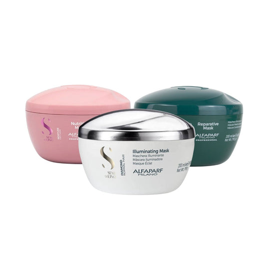 Kit Alfaparf Semi Di Lino Cronograma Capilar  Máscara de Hidratação Nutrição Reconstrução 3 x 200 ml