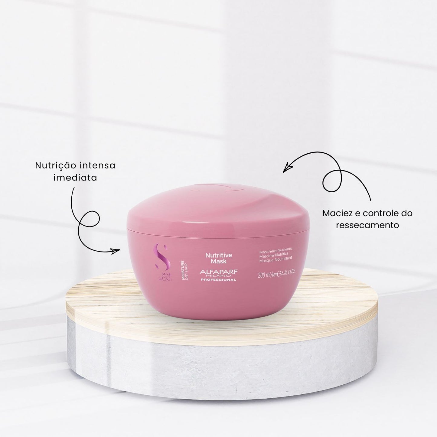 Kit Alfaparf Semi Di Lino Cronograma Capilar  Máscara de Hidratação Nutrição Reconstrução 3 x 200 ml