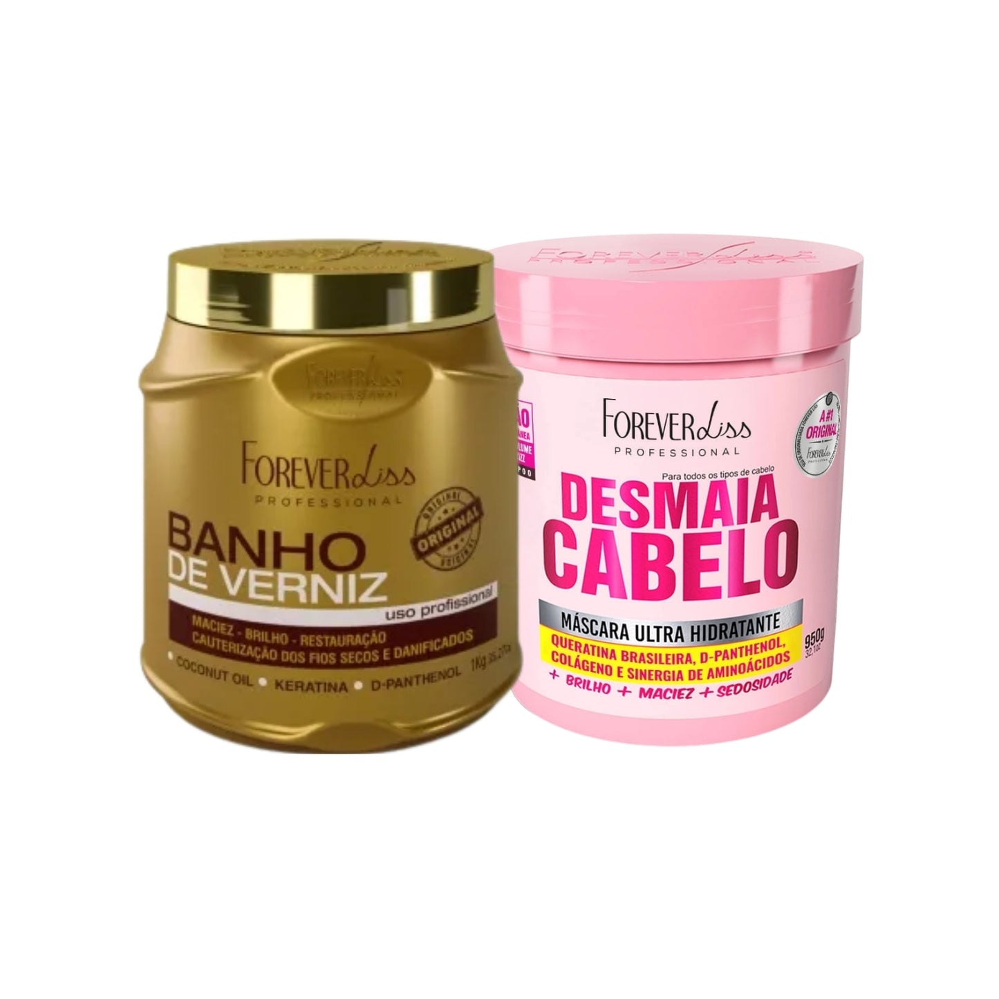 Kit Forever Liss Máscaras Desmaia 950 g+ Verniz 1000 g