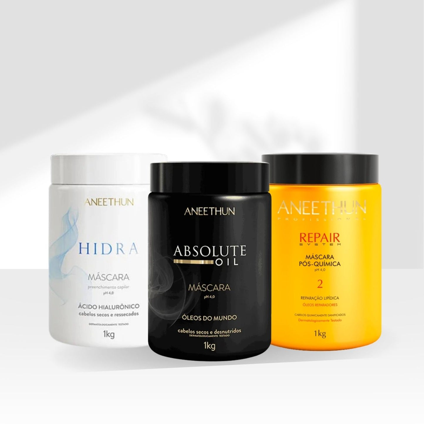 Kit Aneethun Cronograma Capilar  Máscara de Hidratação Nutrição Reconstrução 3 x 1 Kg