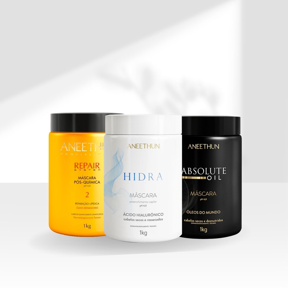 Kit Aneethun Cronograma Capilar  Máscara de Hidratação Nutrição Reconstrução 3 x 1 Kg