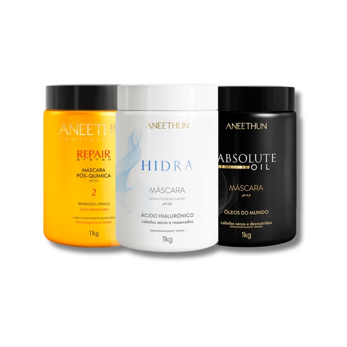 Kit Aneethun Cronograma Capilar  Máscara de Hidratação Nutrição Reconstrução 3 x 1 Kg