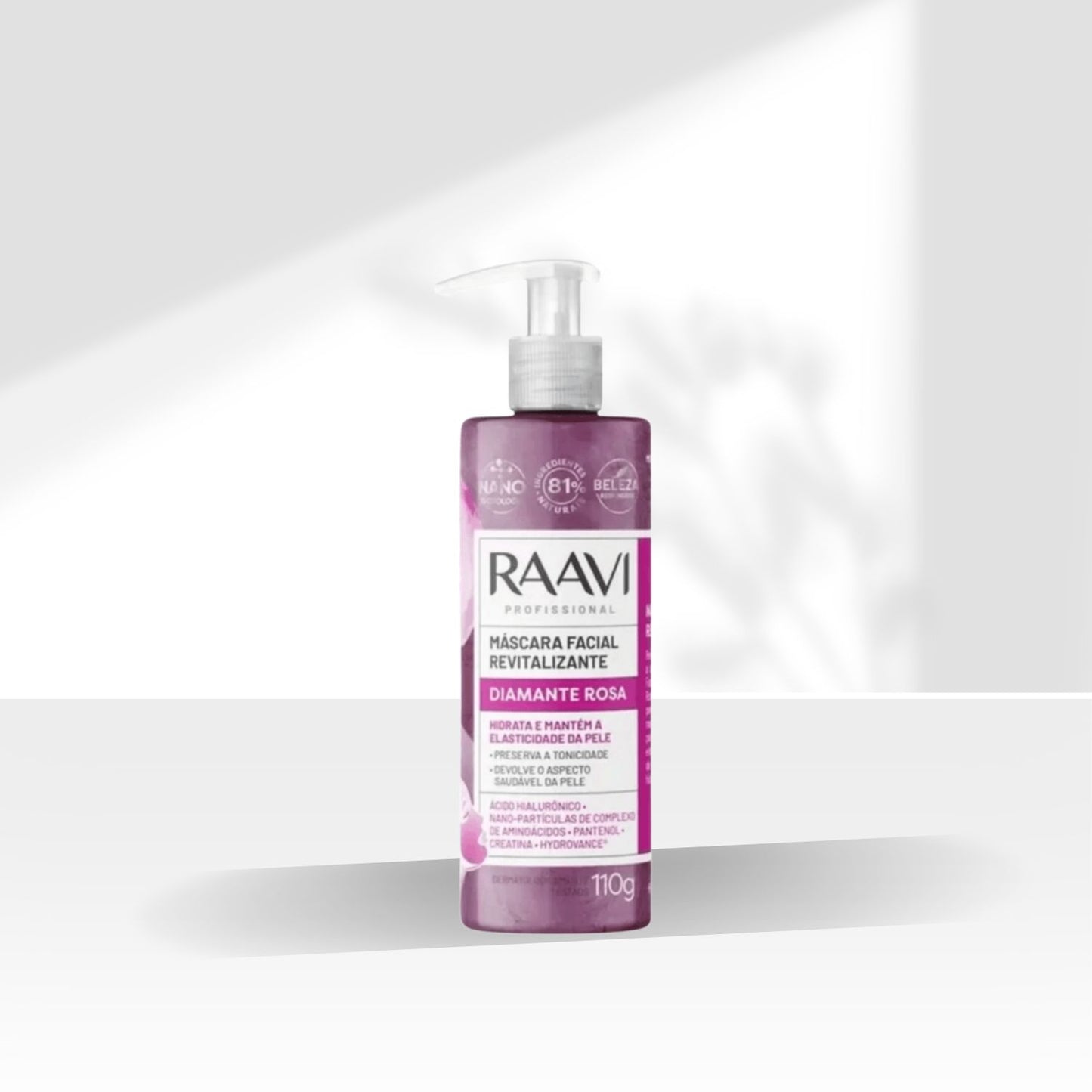 Máscara Raavi Facial Diamante Rosa Renovação 110 g