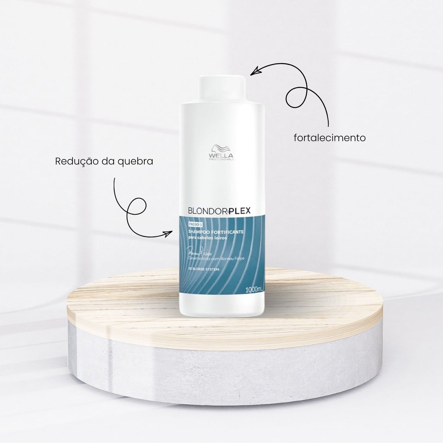 Shampoo Wella BlondorPlex Reconstrução Cabelos Loiros 1 Litro