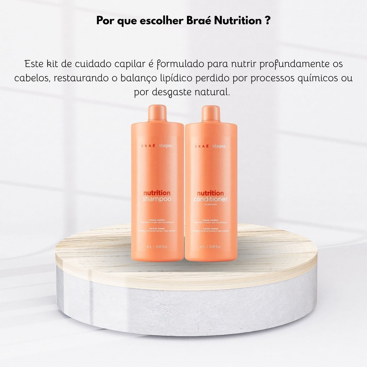 Kit Braé Stages Nutrition Hidratação Nutritiva Shampoo e Condicionador 1 Litro