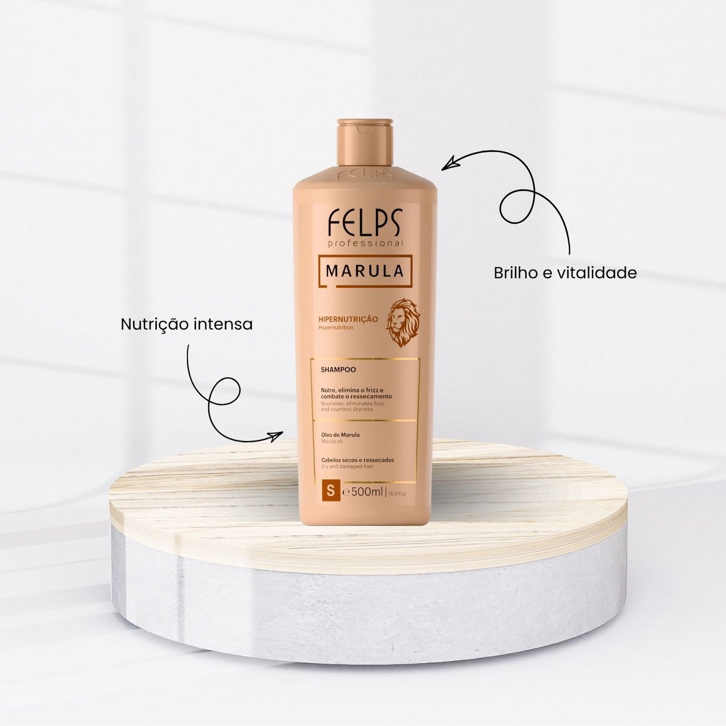 Shampoo Felps Marula Hiper Nutrição Cabelos Ressecados 500ml