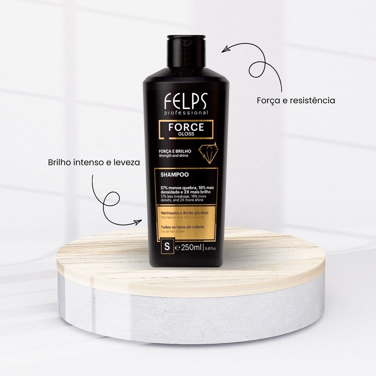 Shampoo Felps Force Gloss Força e Brilho 250 ml