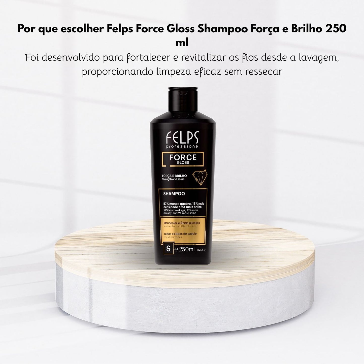 Shampoo Felps Force Gloss Força e Brilho 250 ml