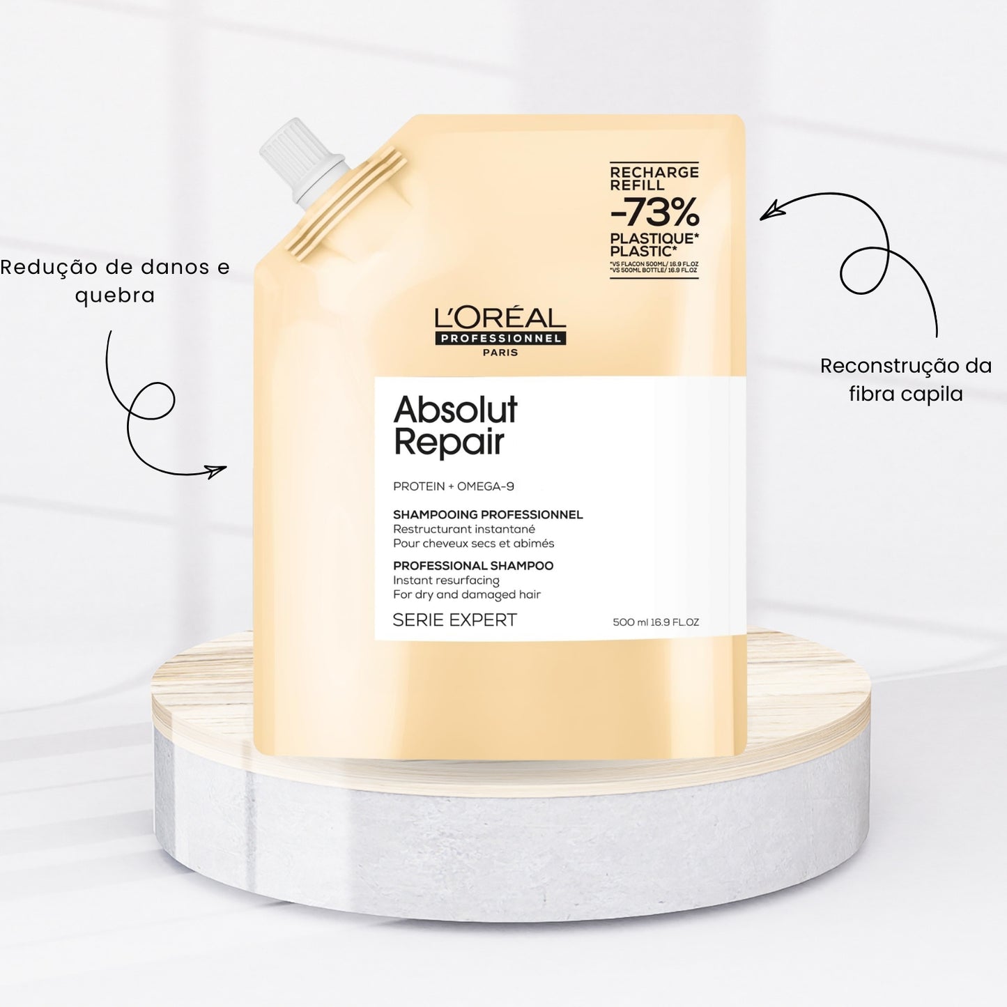 Shampoo L’Oréal Absolut Repair Refil Reconstrução 500 ml