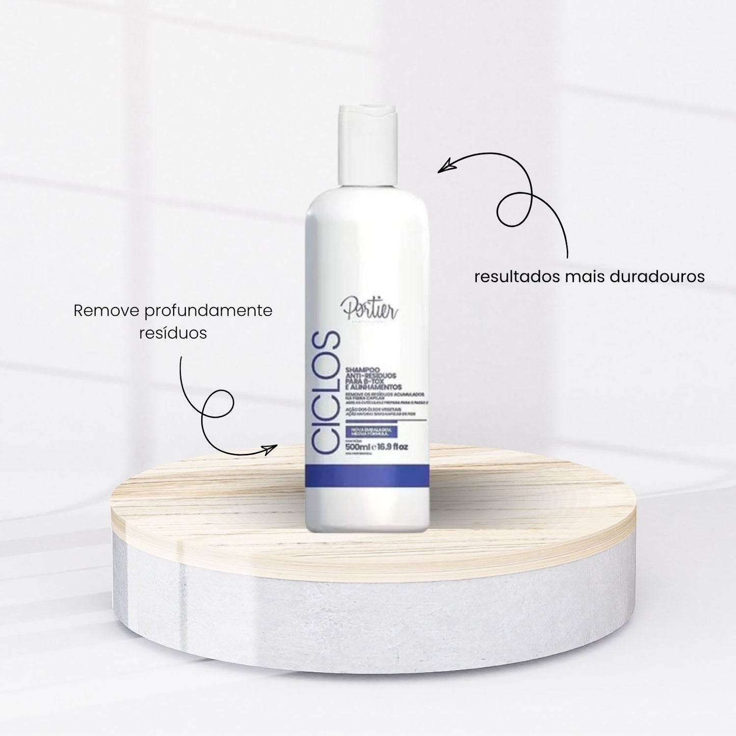 Shampoo Portier Ciclos Anti Resíduo Limpeza Profunda 500 ml