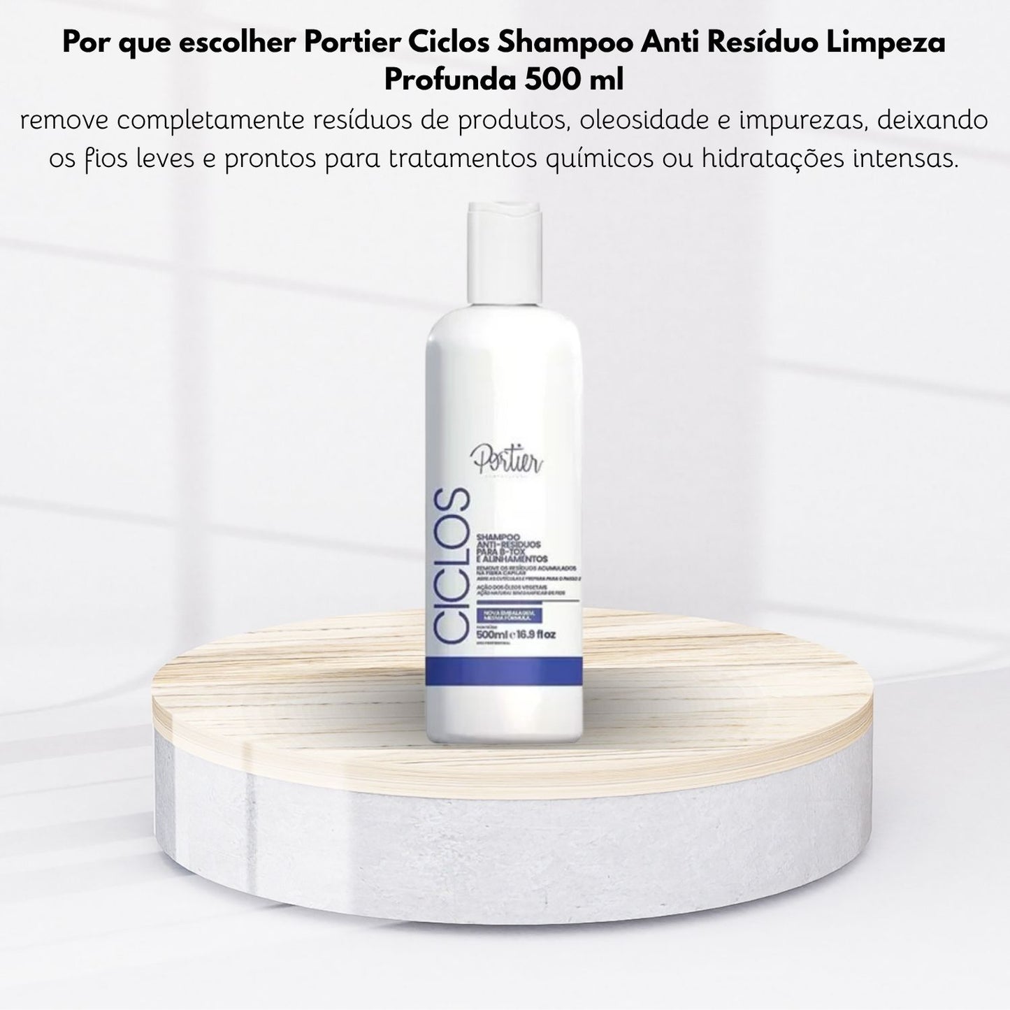 Shampoo Portier Ciclos Anti Resíduo Limpeza Profunda 500 ml