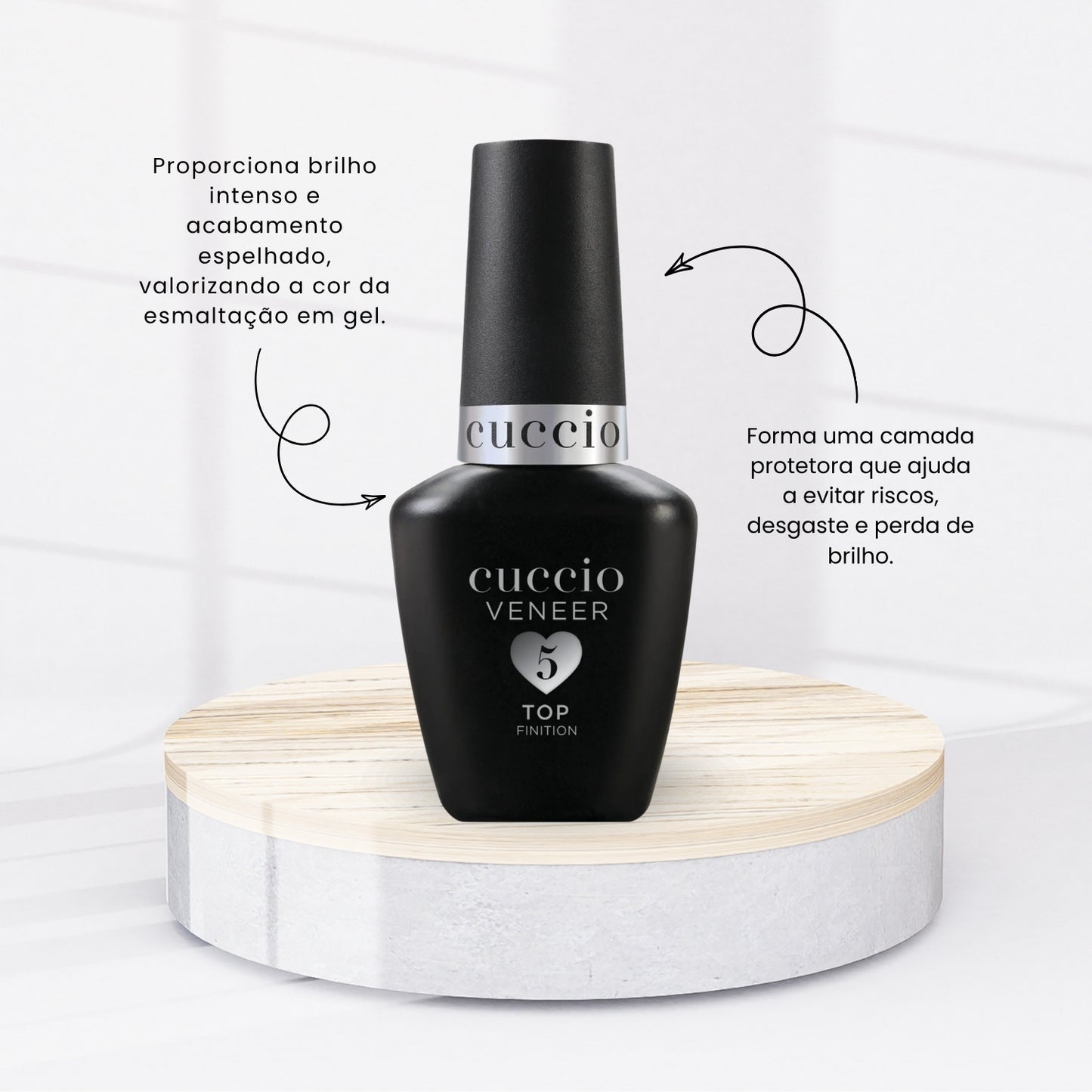 Top Coat Cuccio Veneer Brilho Intenso Proteção Unhas 13 ml