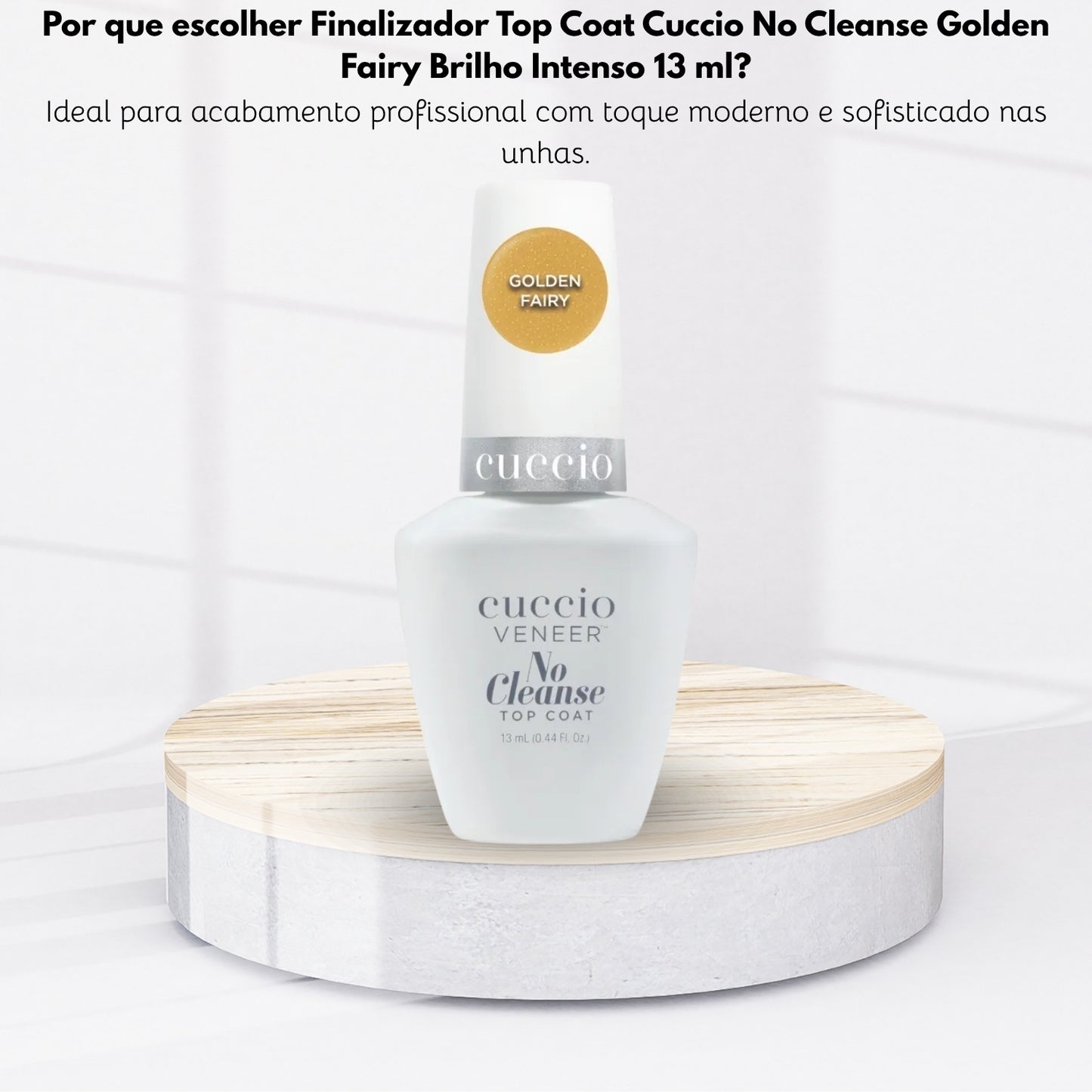 Finalizador Top Coat Cuccio No Cleanse Golden Fairy Brilho Intenso 13 ml