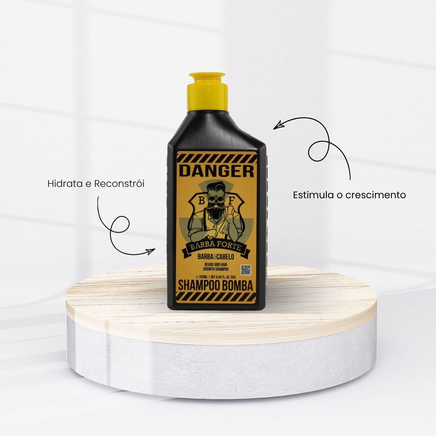 Barba Forte Danger Shampoo Bomba Crescimento e Força 250 ml
