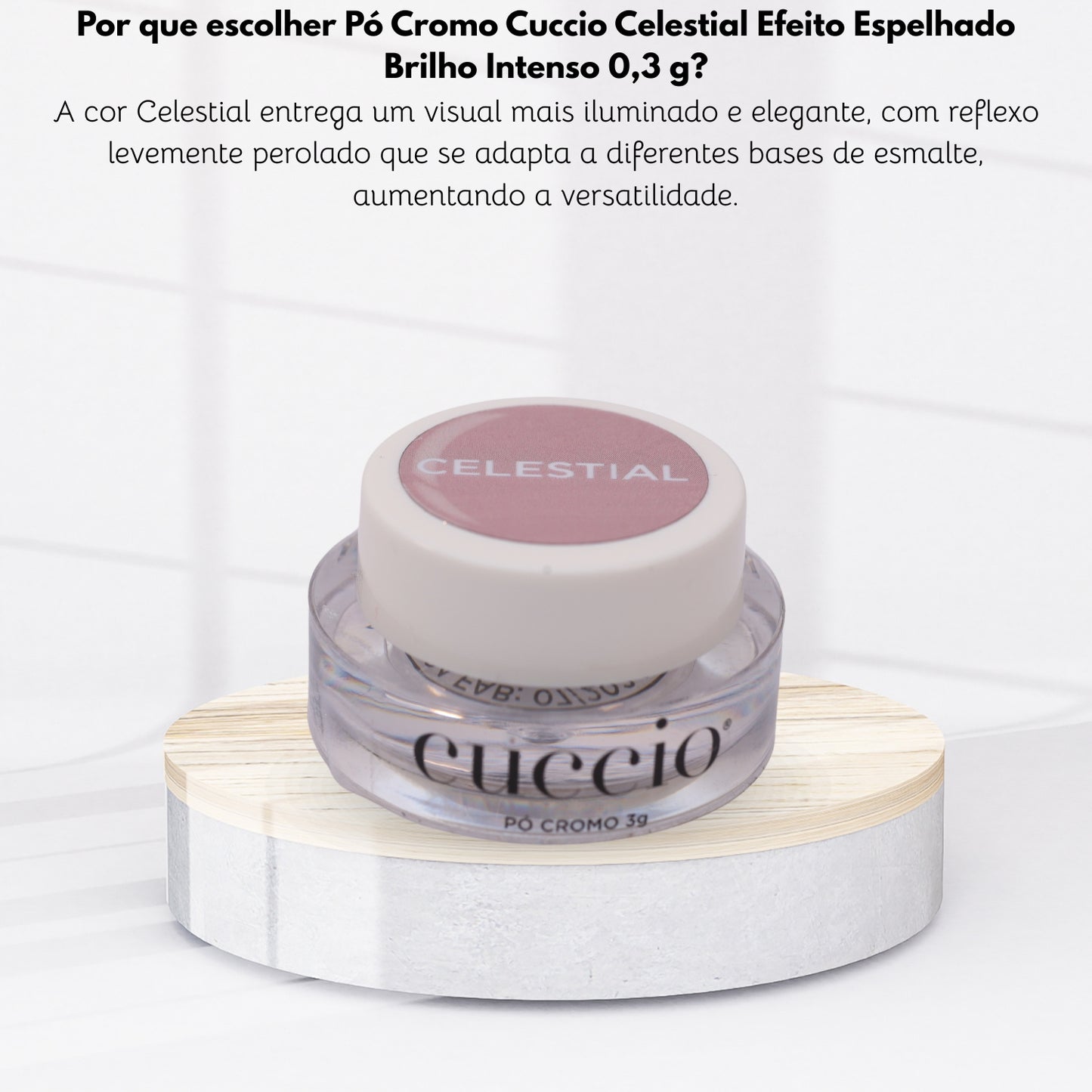 Pó Cromo Cuccio Celestial Efeito Espelhado Brilho Intenso 0,3 g