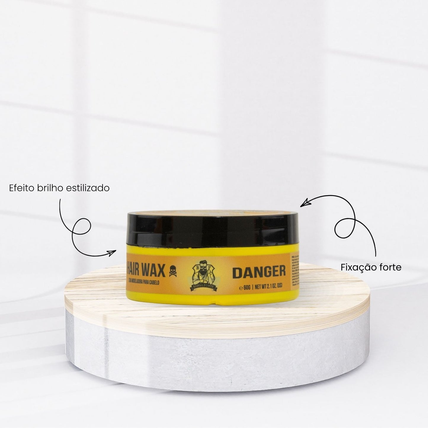 Barba Forte Danger Cera Modeladora Fixação e Estilo 60 g