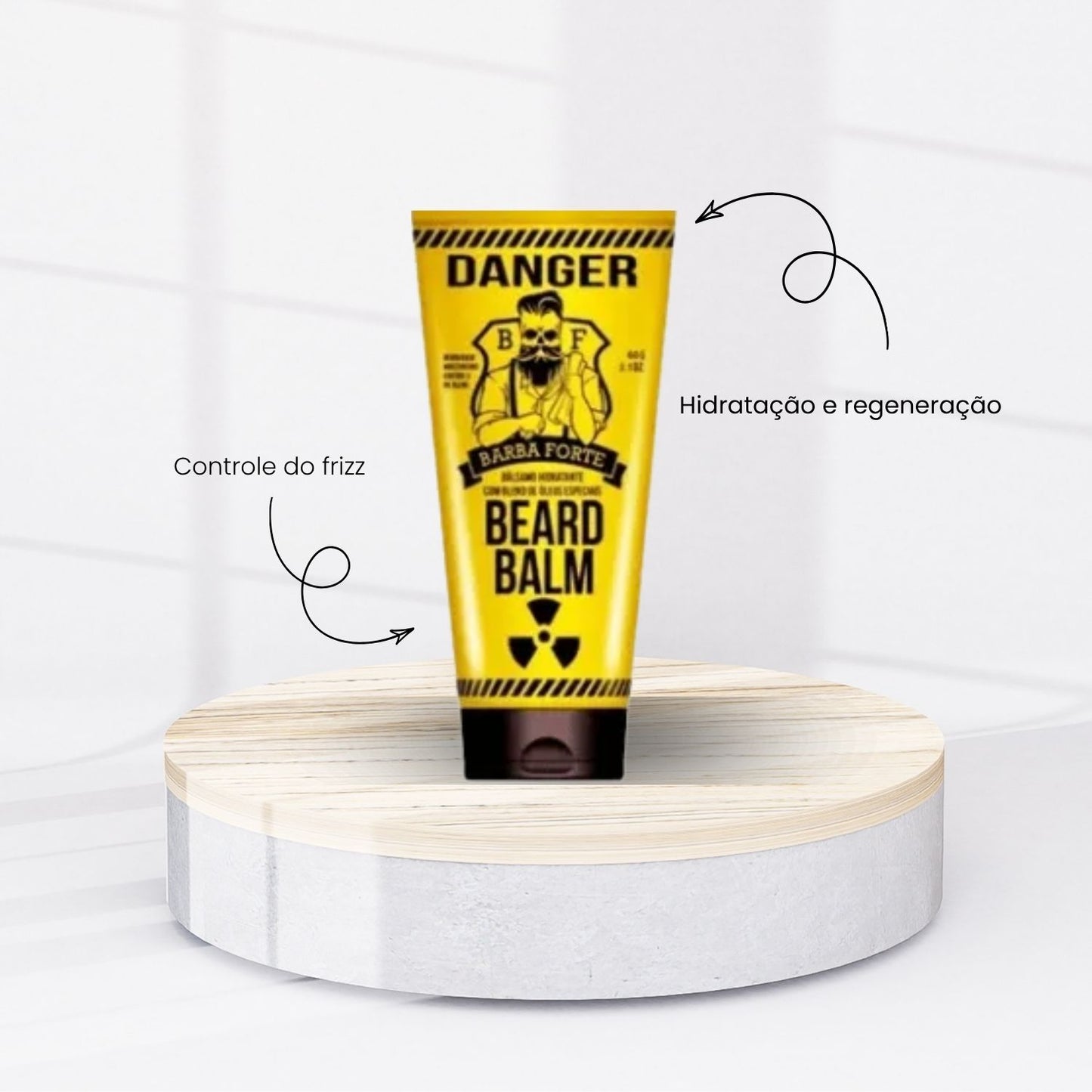 Barba Forte Danger Kit Viagem 4 Produtos + Necessaire