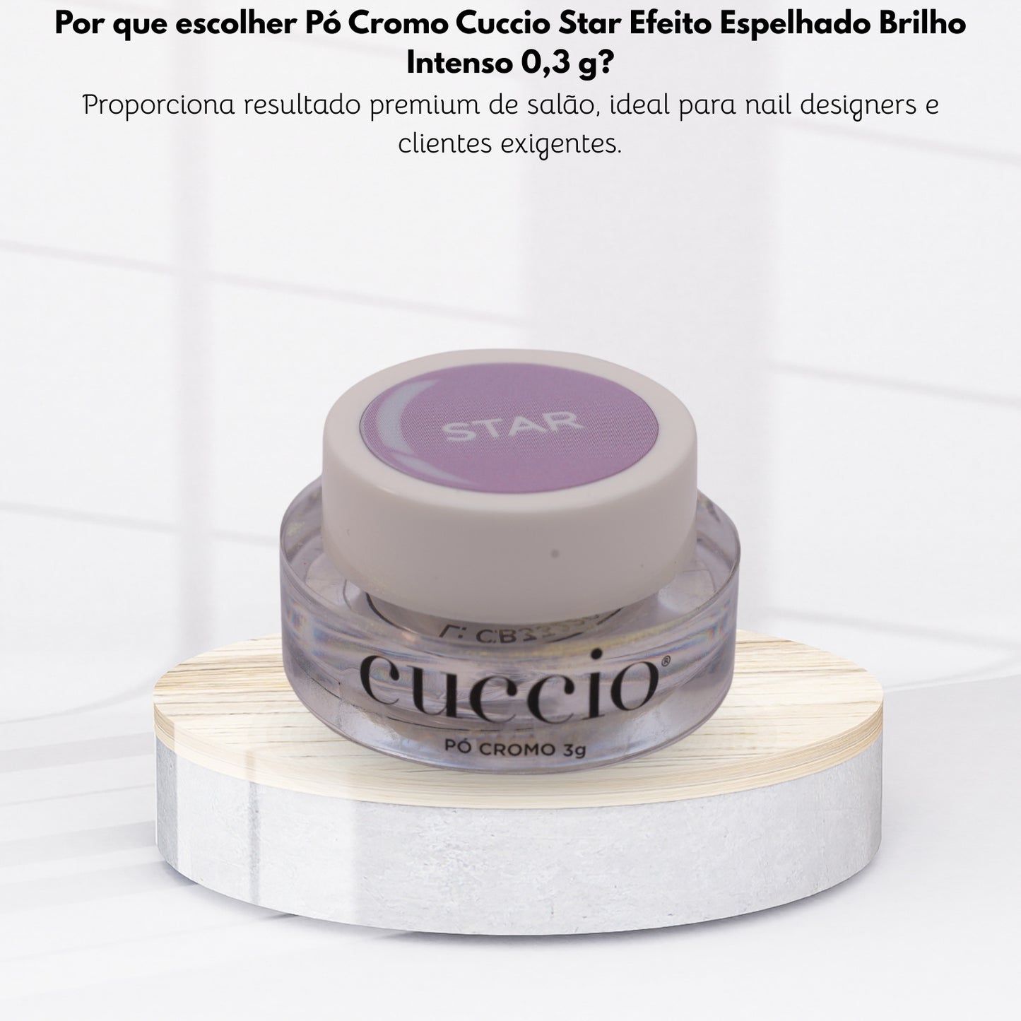 Pó Cromo Cuccio Star Efeito Espelhado Brilho Intenso 0,3 g
