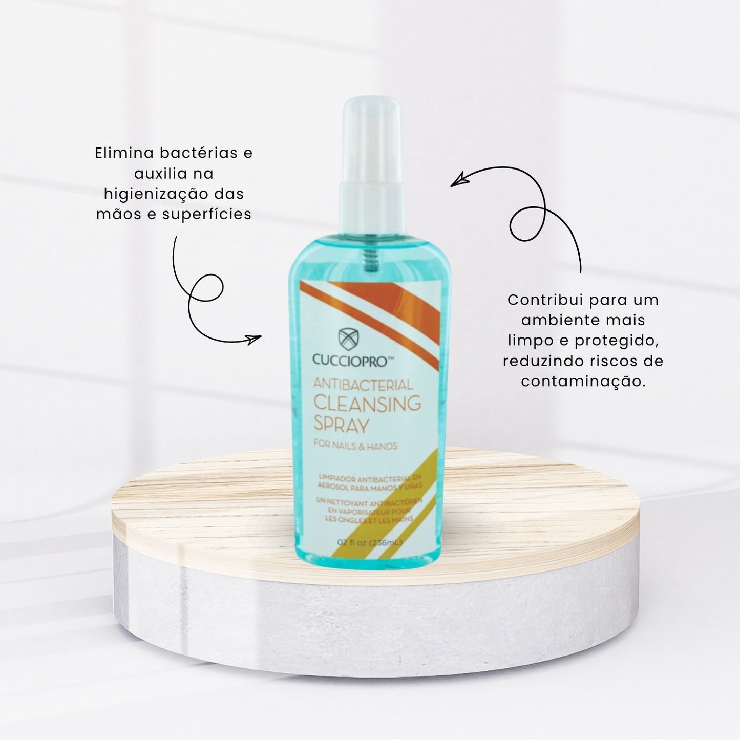 Spray Antibacteriano Cuccio Pro Higienização e Proteção 236 ml