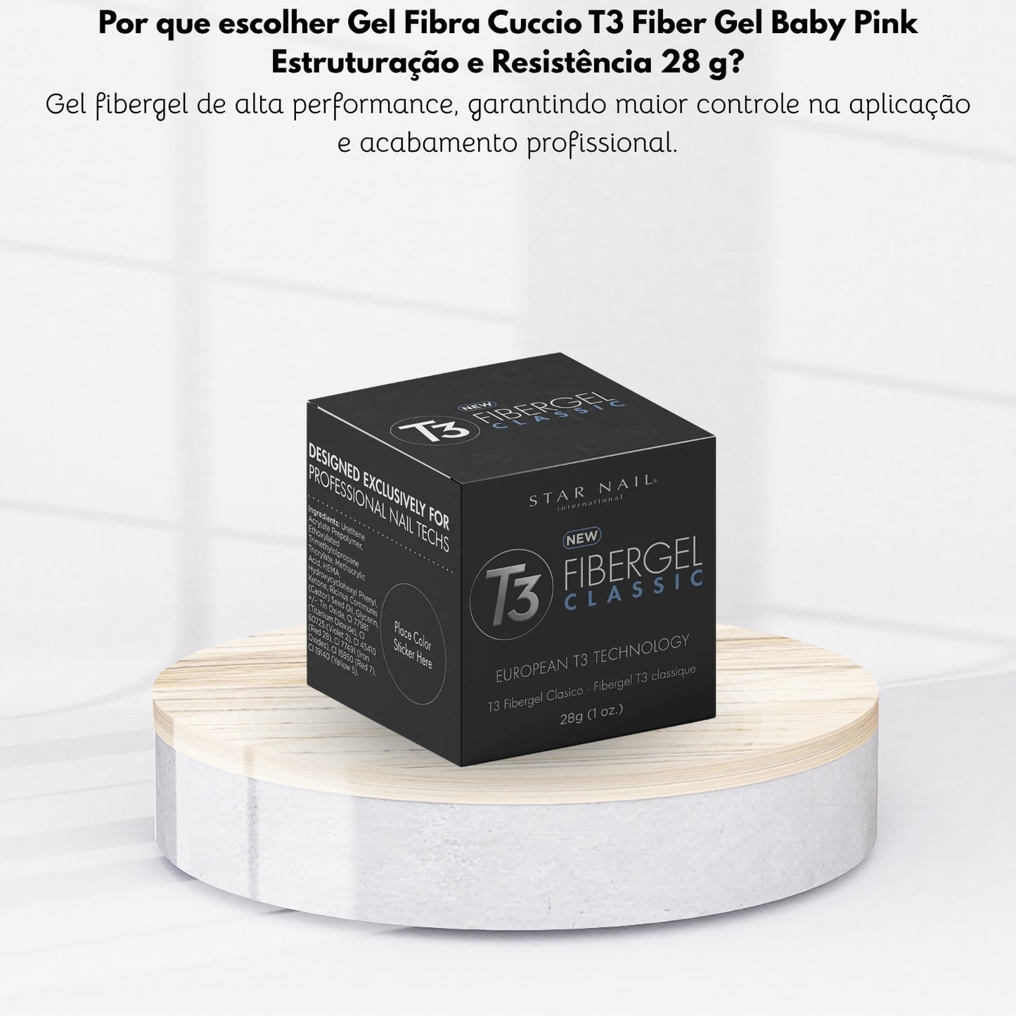 Gel Fibra Cuccio T3 Fibergel Baby Pink Estruturação e Resistência 28 g