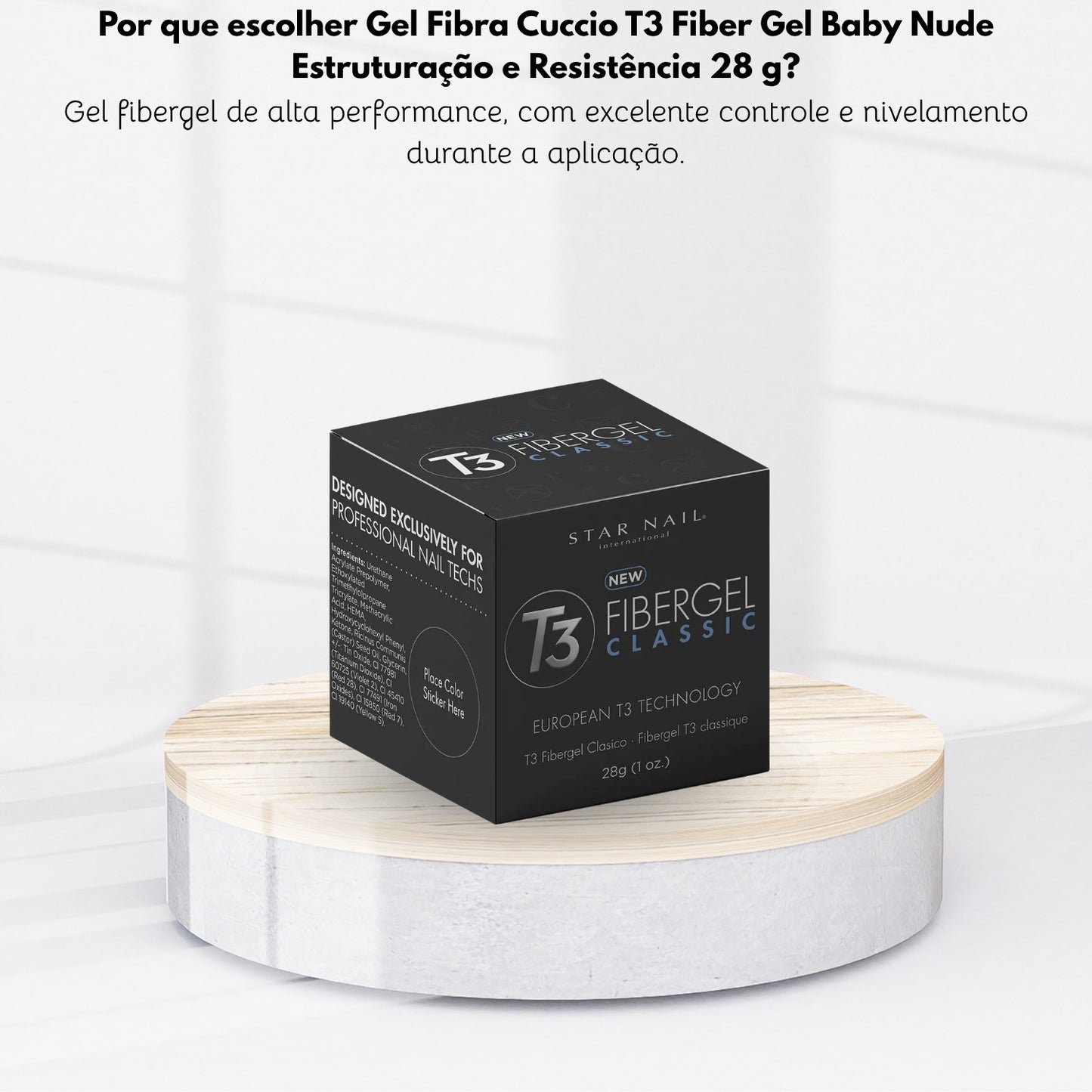 Gel Fibra Cuccio T3 Fibergel Baby Nude Estruturação e Resistência 28 g
