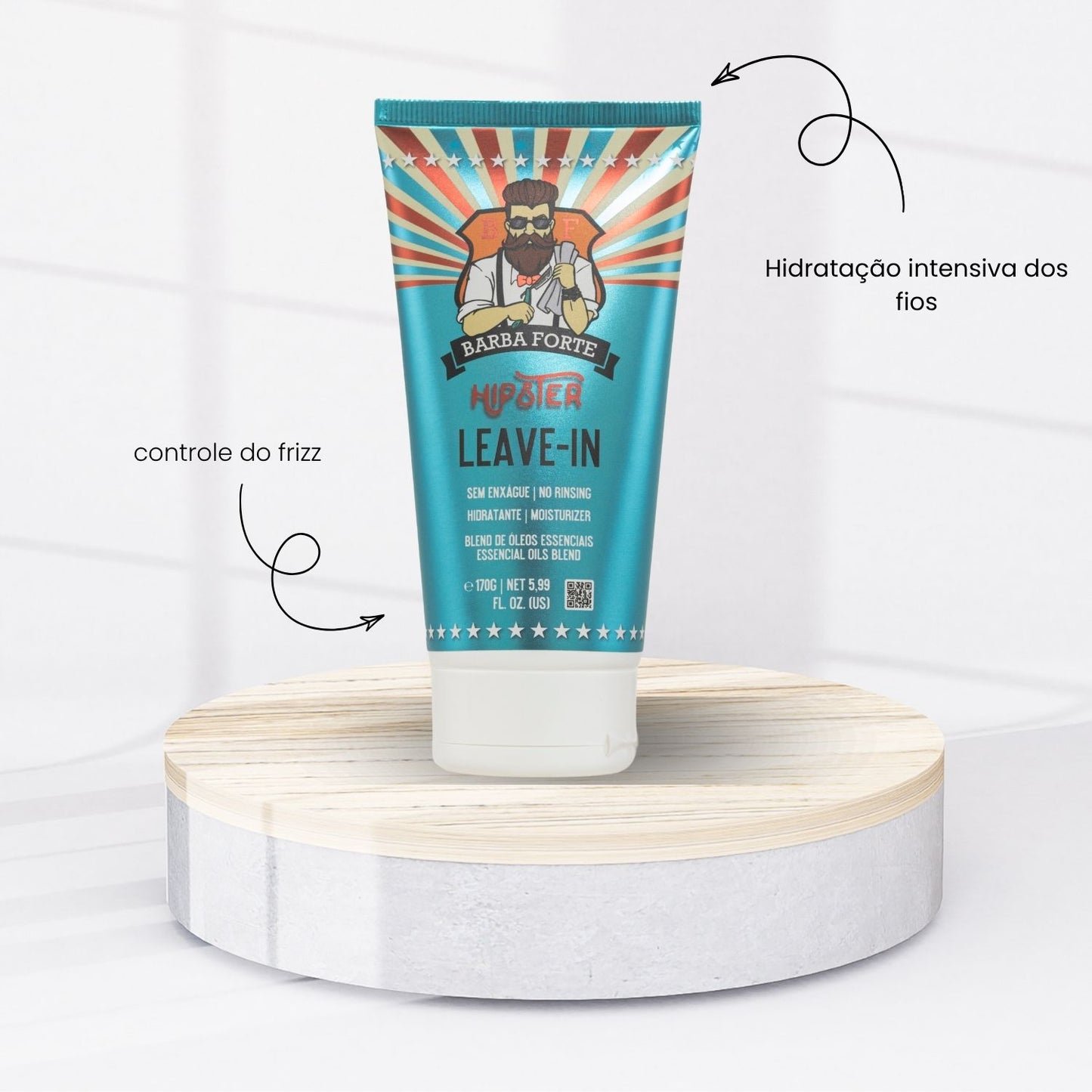 Barba Forte Hipster Leave-in Hidratação e Definição 170 g