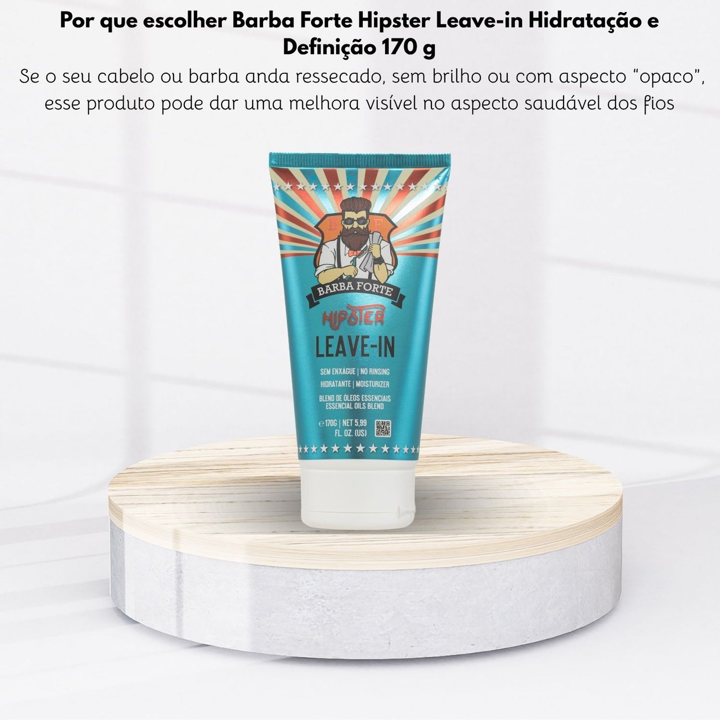 Barba Forte Hipster Leave-in Hidratação e Definição 170 g
