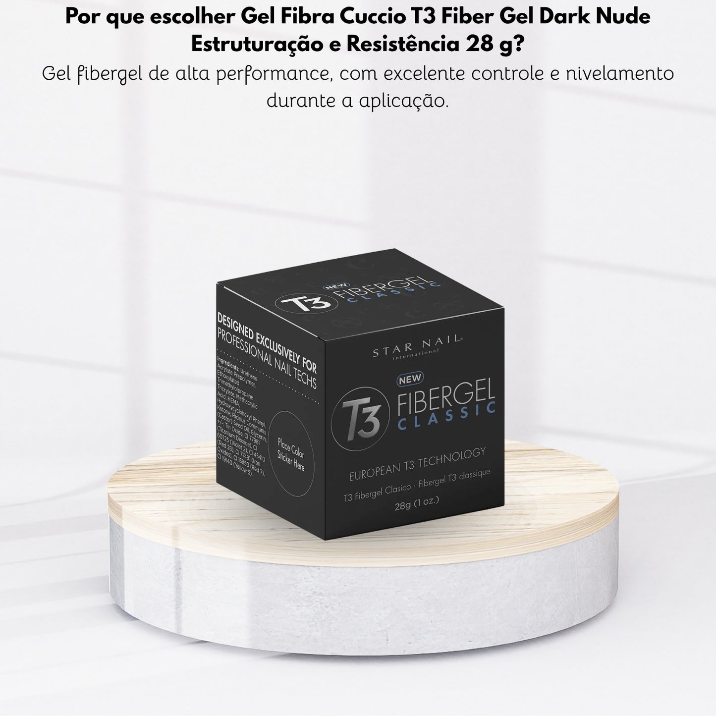 Gel Fibra Cuccio T3 Fibergel Dark Nude Estruturação e Resistência 28 g