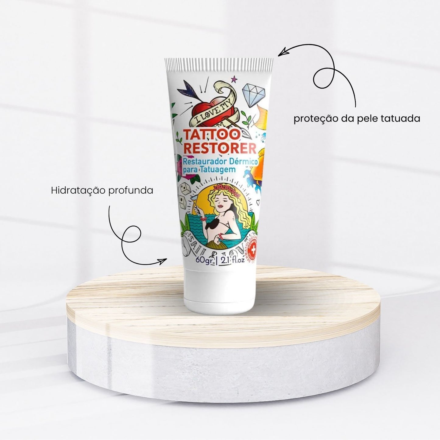 Barba Forte Tattoo Restorer Hidratação e Proteção 60 g