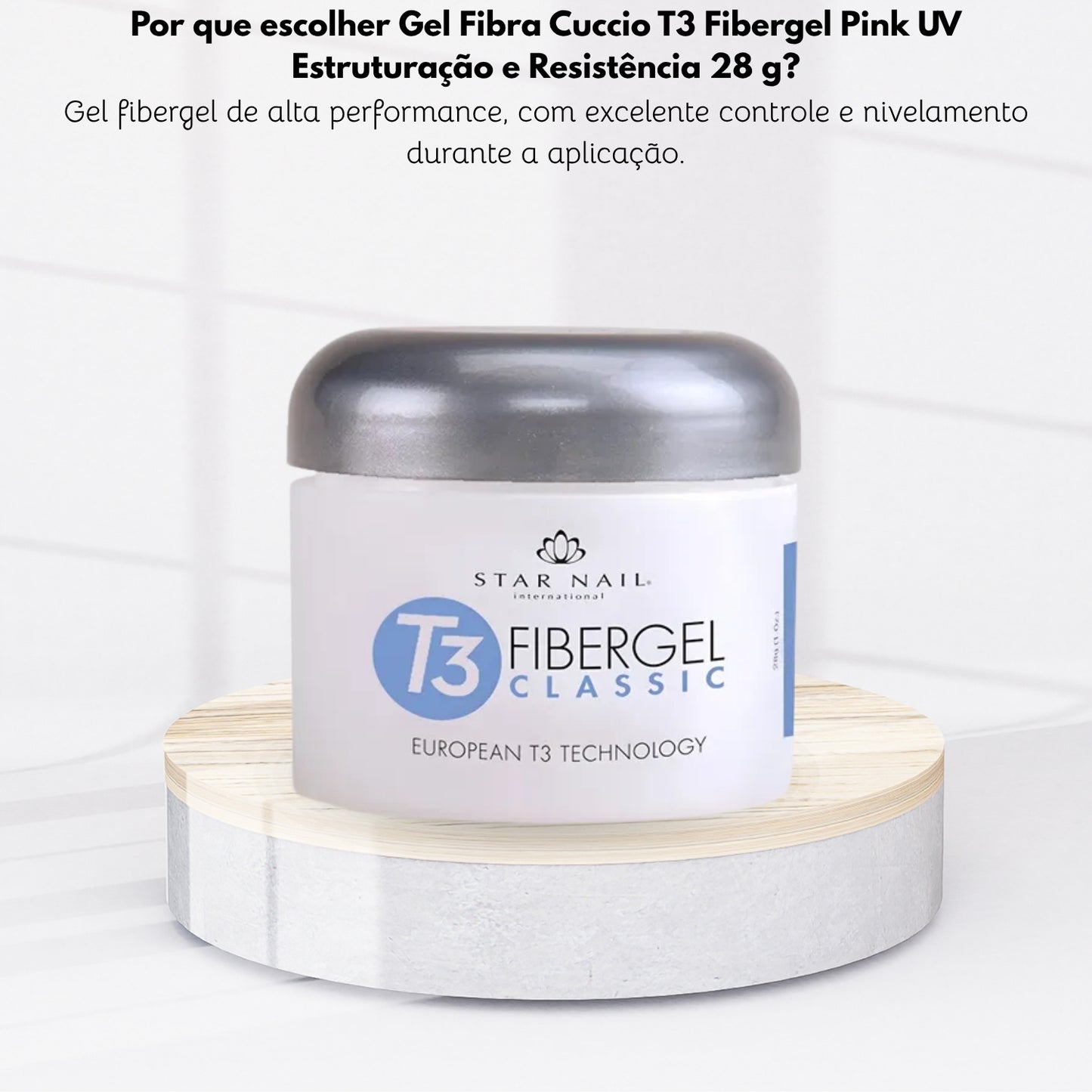 Gel Fibra Cuccio T3 Fibergel Pink UV Estruturação e Resistência 28 g