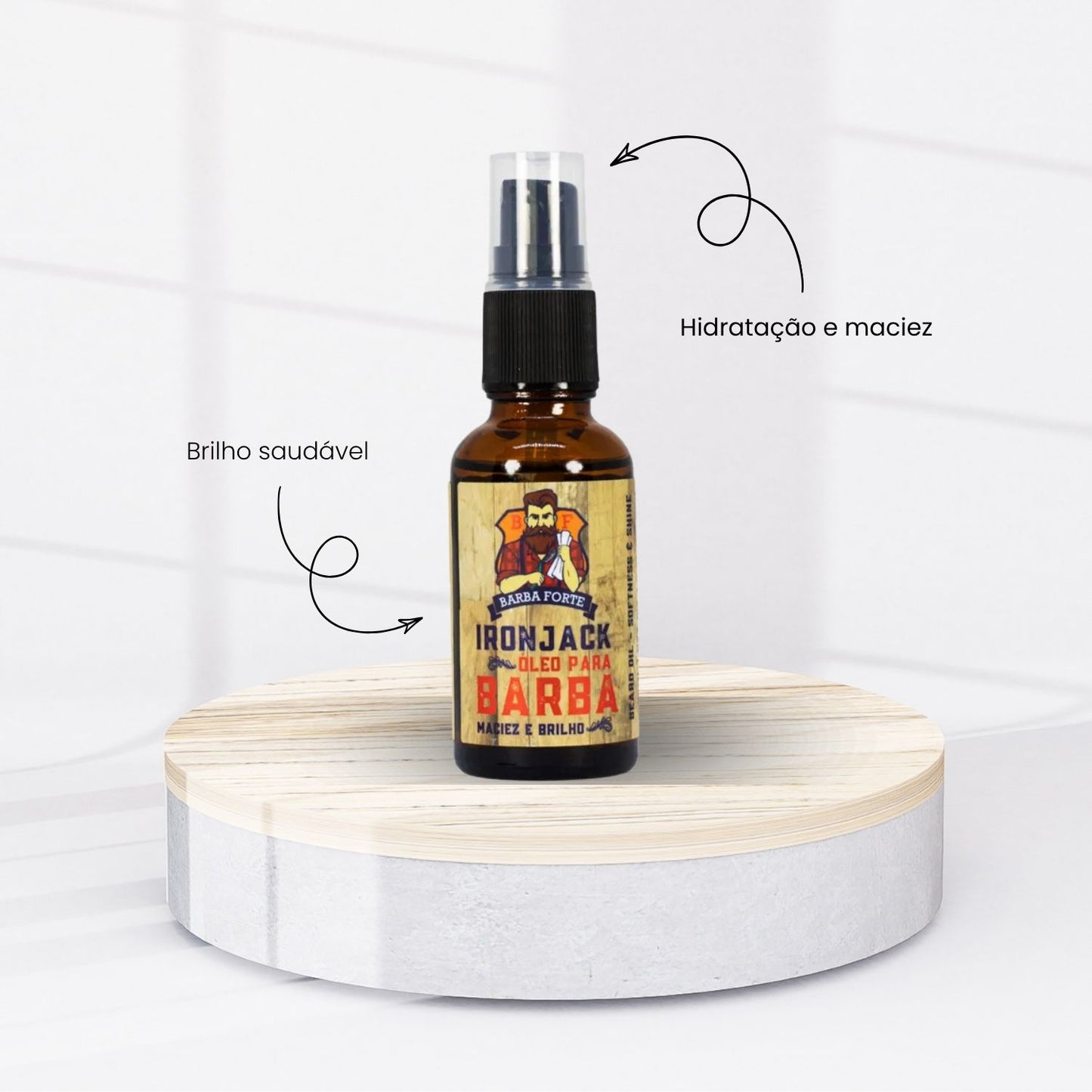 Barba Forte Ironjack Óleo Hidratação e Brilho 30 ml