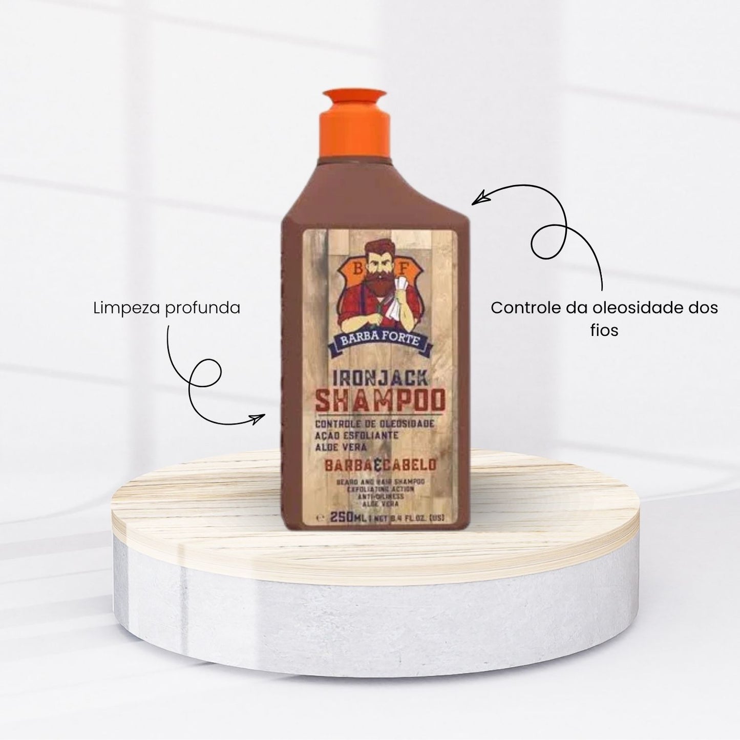 Barba Forte Ironjack Shampoo Limpeza Revitalizante 250 ml