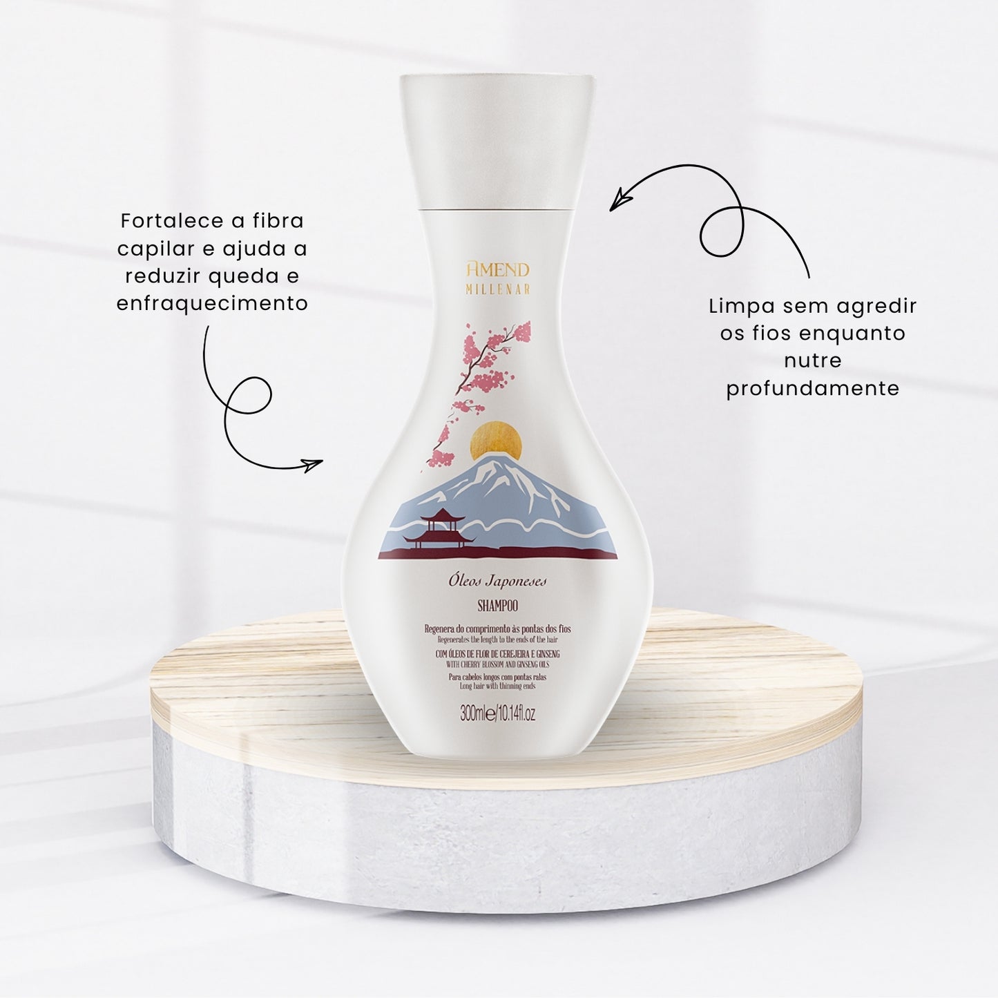 Shampoo Amend Millenar Óleos Japoneses Nutrição e Brilho 300 ml