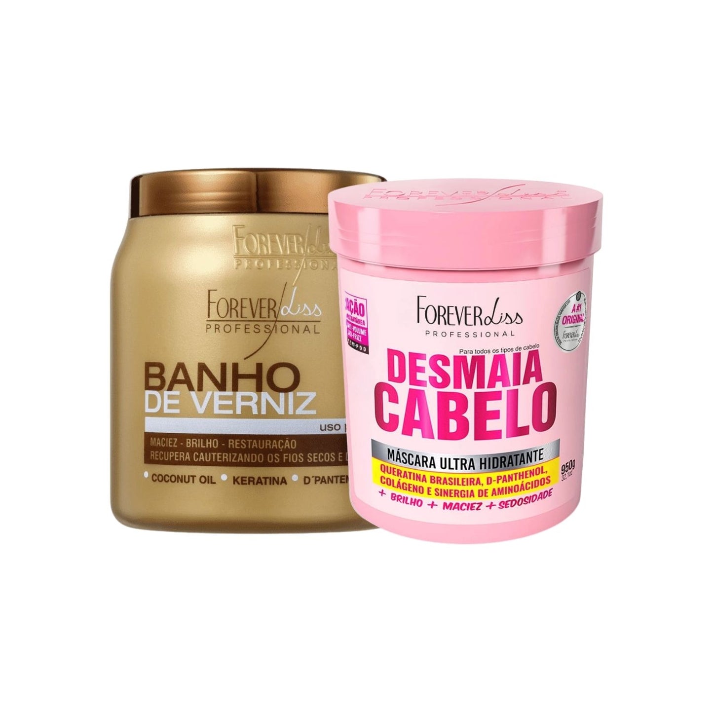 Kit Forever Liss Máscaras Desmaia 950 g+ Verniz 1000 g