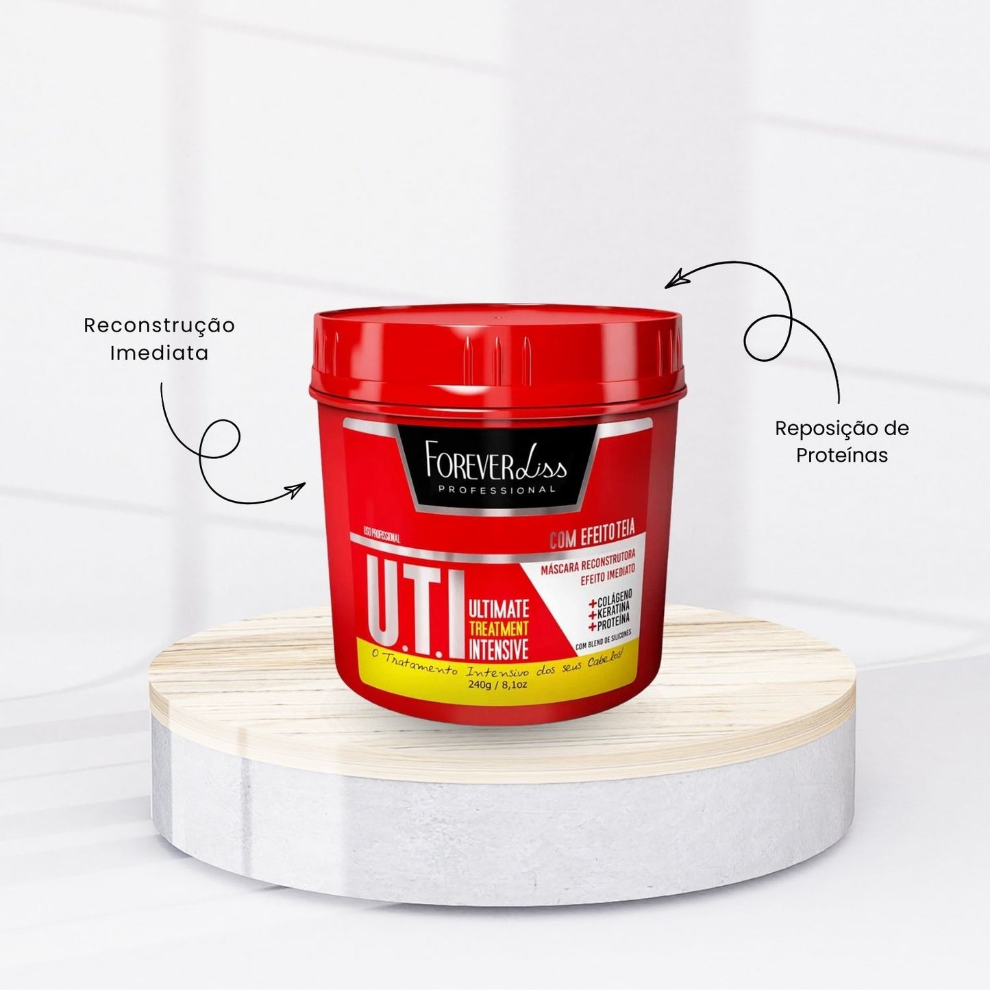 Kit Forever Liss Máscaras UTI 240 g + Anabolizante 240 g + Verniz 240 g + Antiemborrachamento 300 ml