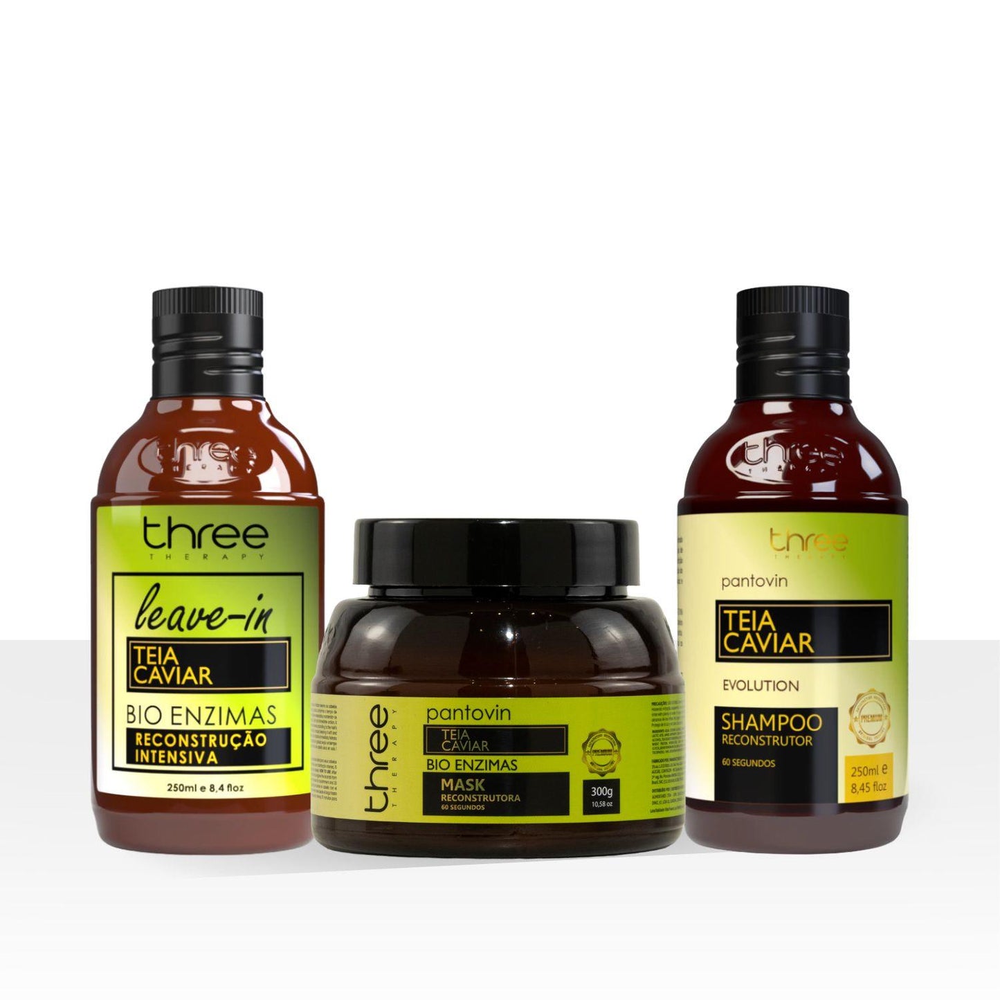 Kit Three Therapy Teia Caviar Tratamento Capilar