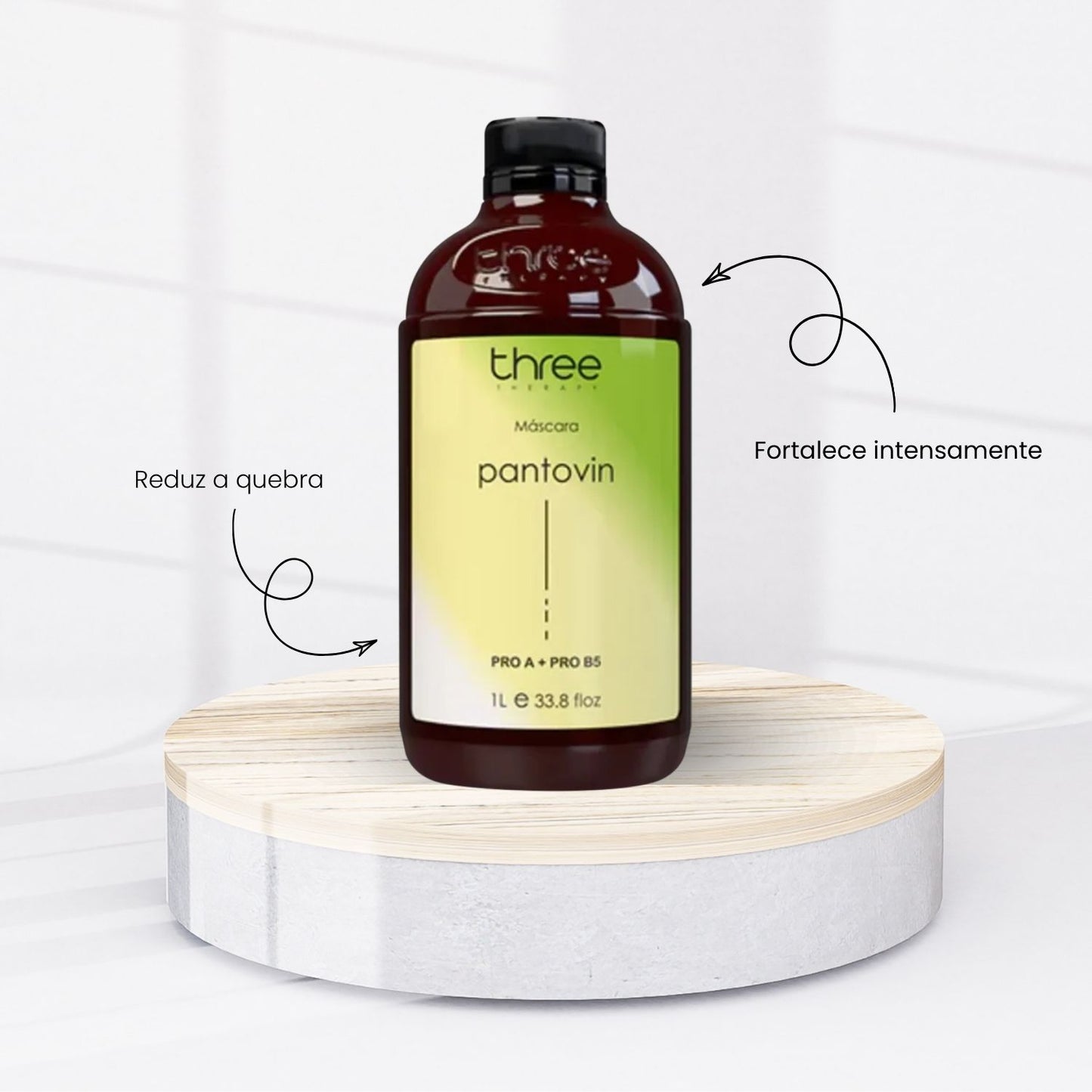 Máscara Three Therapy Pantovin Fortalecimento 1 Litro