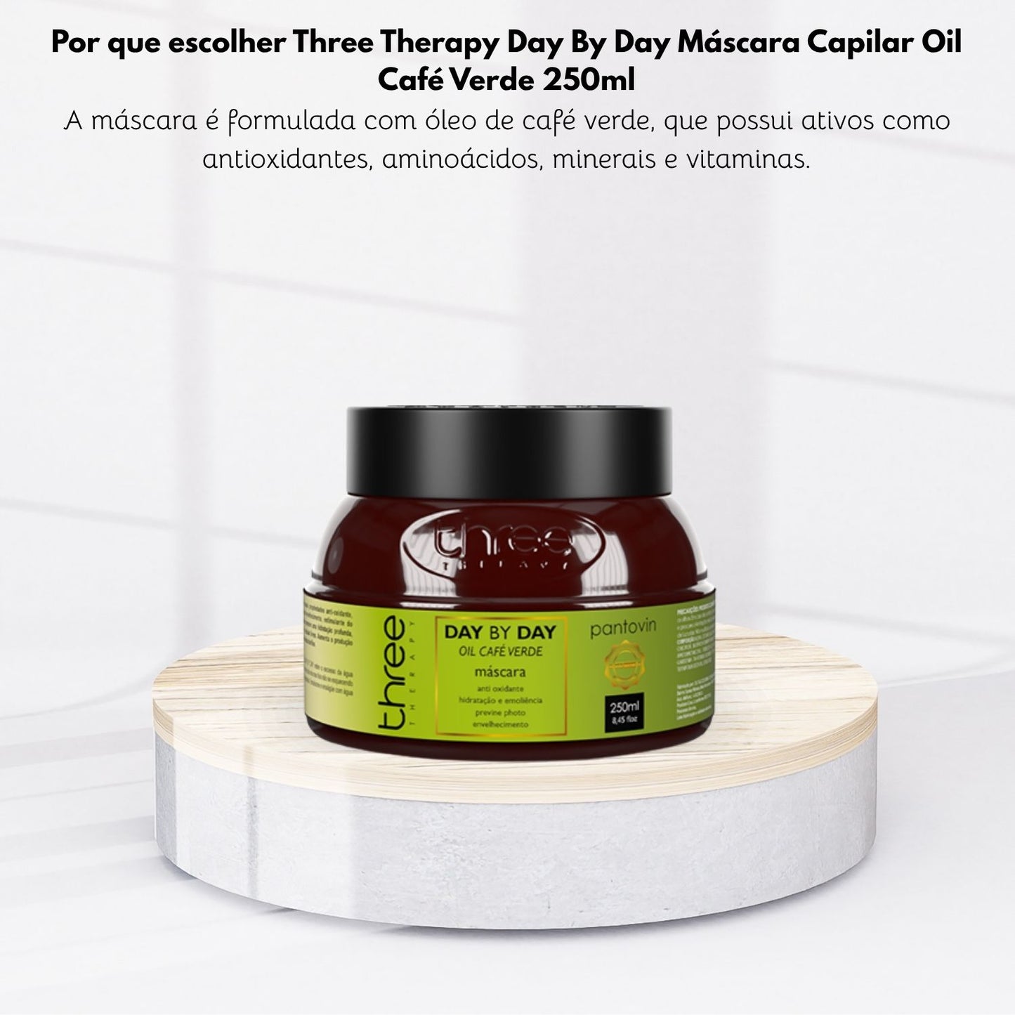 Máscara Three Therapy Day By Day Oil Café Verde 250 g