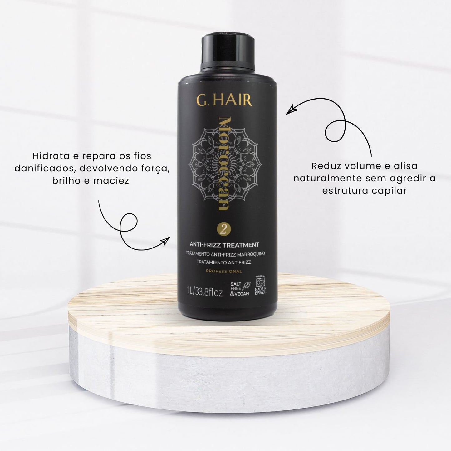 Tratamento Capilar G.HAIR Maroccan Anti Frizz Passo 2 1000 ml