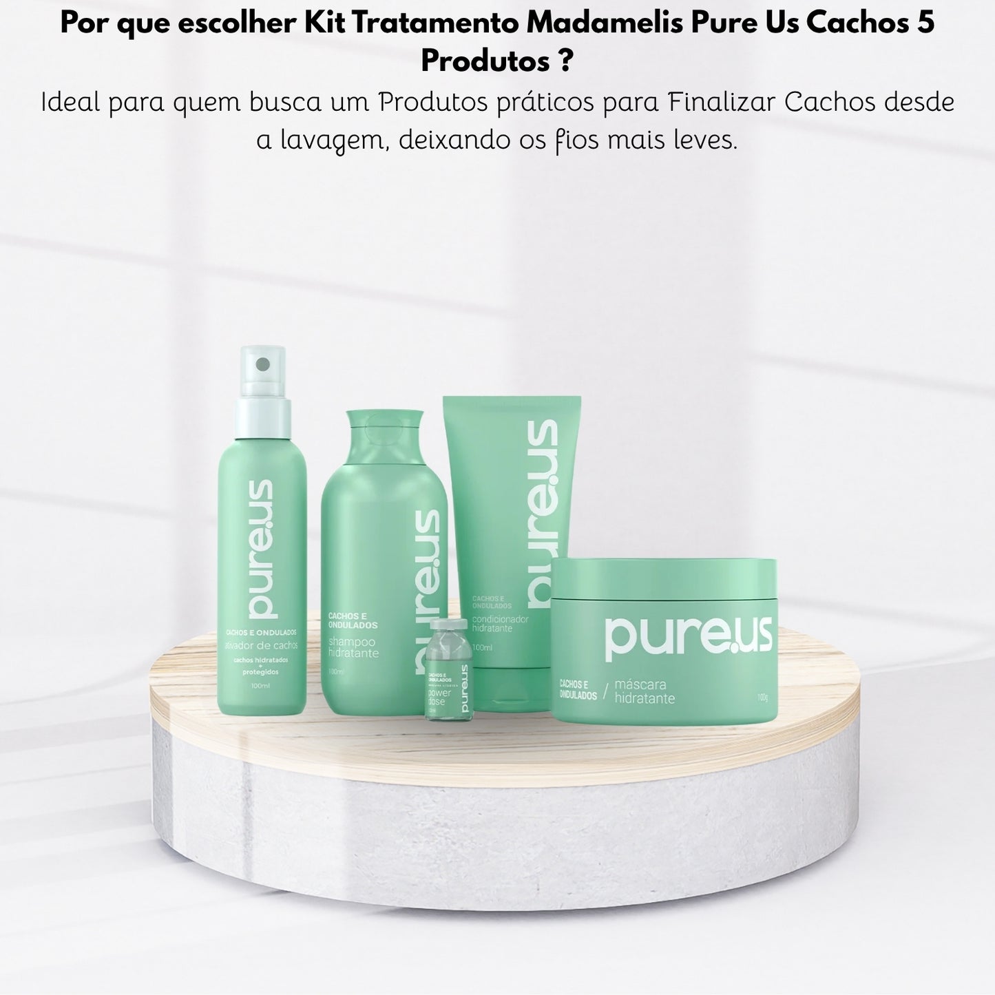 Kit Completo Madamelis Pure Us Cachos e Ondulados
