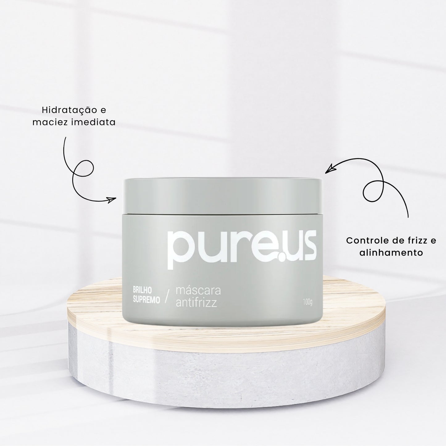 Kit Madamelis Pure Us Tratamento  Antifrizz 3 Produtos